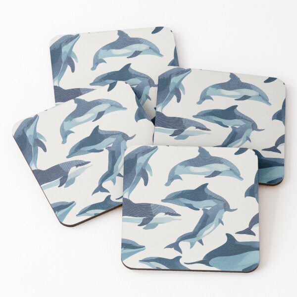 Item preview, Swimming Dolphins Ocean Sea Life Pattern designed and sold by NicolasGlowArt.