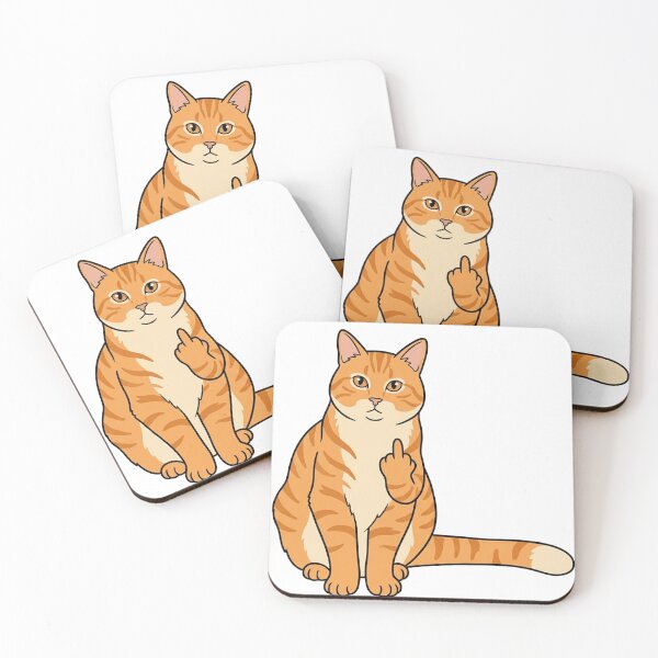 Item preview,  Funny Orange Cat Rude Gesture Sarcastic Sticker designed and sold by Jullie999.