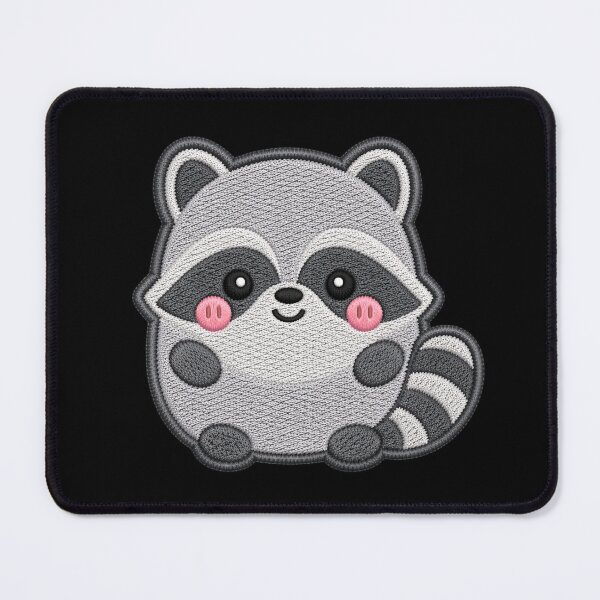 Item preview, Parche bordado de mapache kawaii súper lindo | Estética de mapache gris pastel chibi | Diseño de animales lindos designed and sold by ColorSplash123.