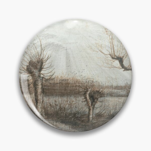Item preview, Tetards Pollards by Vincent van Gogh: Sepia Winter Landscape Poster designed and sold by artofuniverse.