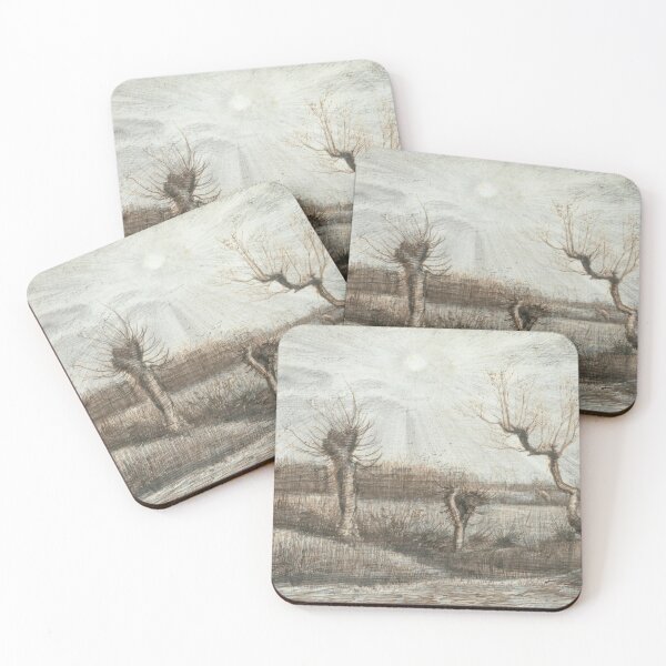 Item preview, Tetards Pollards by Vincent van Gogh: Sepia Winter Landscape Poster designed and sold by artofuniverse.