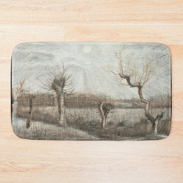 Item preview, Tetards Pollards by Vincent van Gogh: Sepia Winter Landscape Poster designed and sold by artofuniverse.