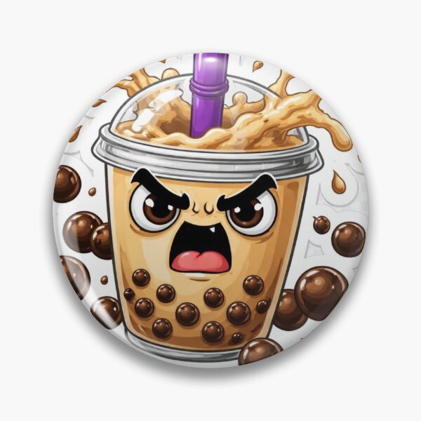 Item preview, Angry Bubble Tea Sticker – Cute Kawaii Boba Drink Cartoon designed and sold by Stickzyco.