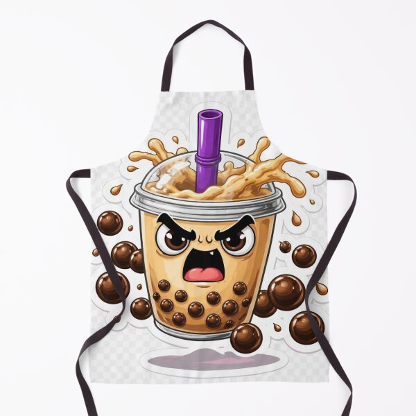 Item preview, Angry Bubble Tea Sticker – Cute Kawaii Boba Drink Cartoon designed and sold by Stickzyco.