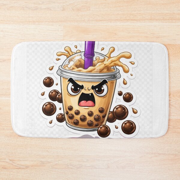 Item preview, Angry Bubble Tea Sticker – Cute Kawaii Boba Drink Cartoon designed and sold by Stickzyco.