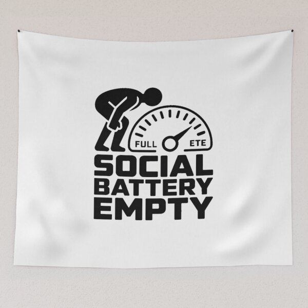 Item preview, Social Battery Empty Funny Introvert Design designed and sold by YounexxART.