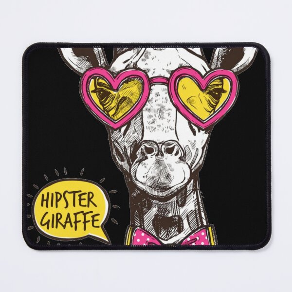 Item preview, Hipster Giraffe with Pink Heart Glasses and Bow Tie Art designed and sold by GenZFashion000.