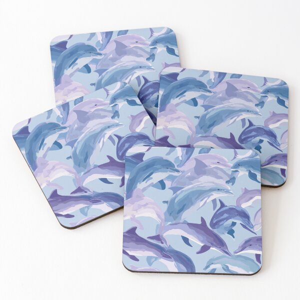 Item preview, Watercolor Dolphin Pattern Marine Life Ocean Art designed and sold by NicolasGlowArt.