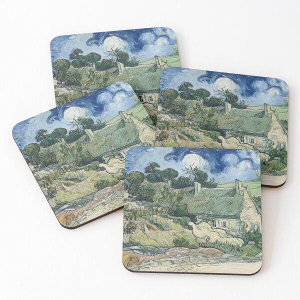 Item preview, Thatched Cottages at Cordeville by Vincent van Gogh: Rustic Landscape Poster designed and sold by artofuniverse.