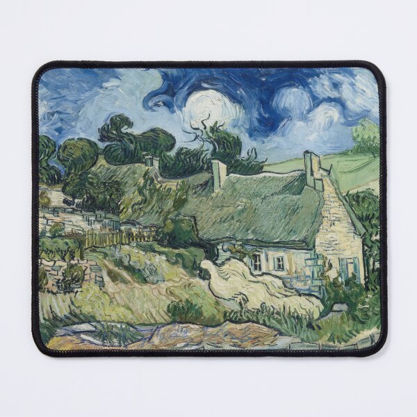Item preview, Thatched Cottages at Cordeville by Vincent van Gogh: Rustic Landscape Poster designed and sold by artofuniverse.