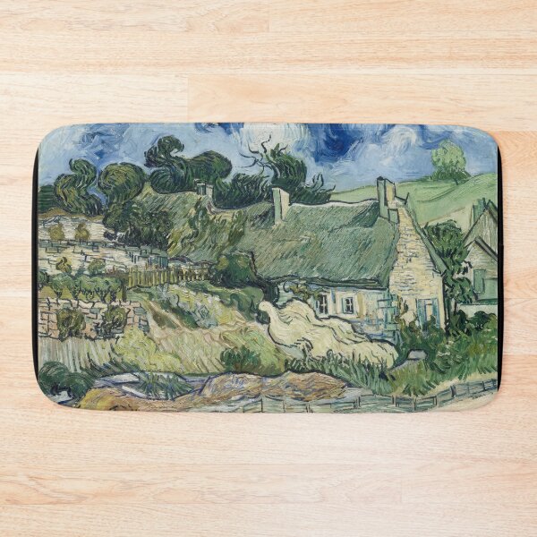Item preview, Thatched Cottages at Cordeville by Vincent van Gogh: Rustic Landscape Poster designed and sold by artofuniverse.