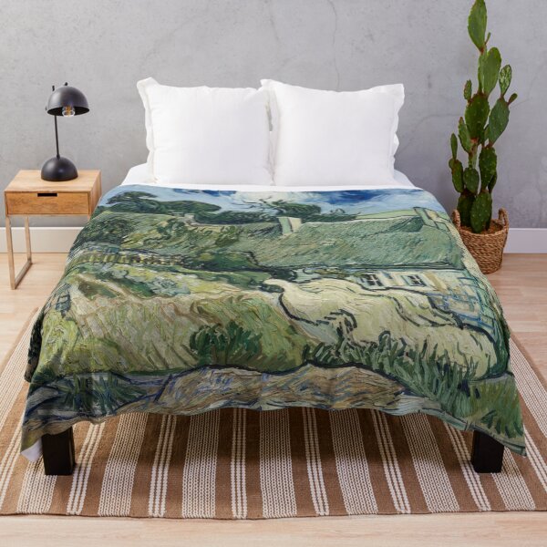 Item preview, Thatched Cottages at Cordeville by Vincent van Gogh: Rustic Landscape Poster designed and sold by artofuniverse.