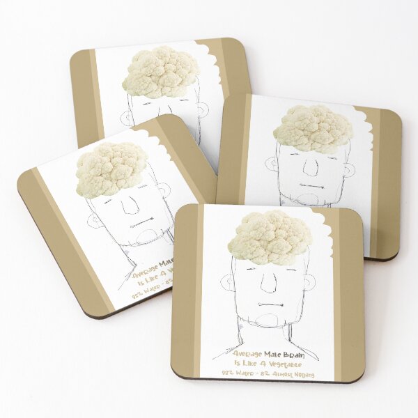 Item preview, Average Male Brain Is Like Vegetable - Cauli Flower (Drawing by ACCI)  designed and sold by VanyssaGraphics.