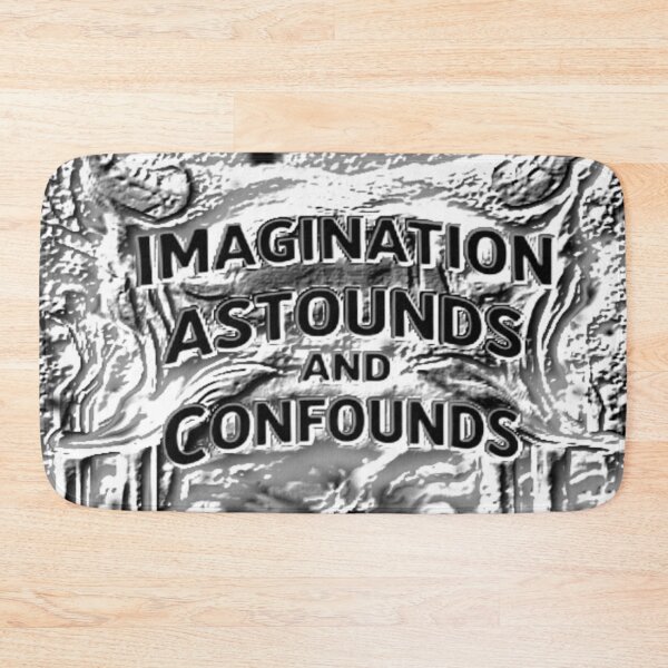 Item preview, imagination astounds dark age black and white typographic abstract designed and sold by SmashingDeals.