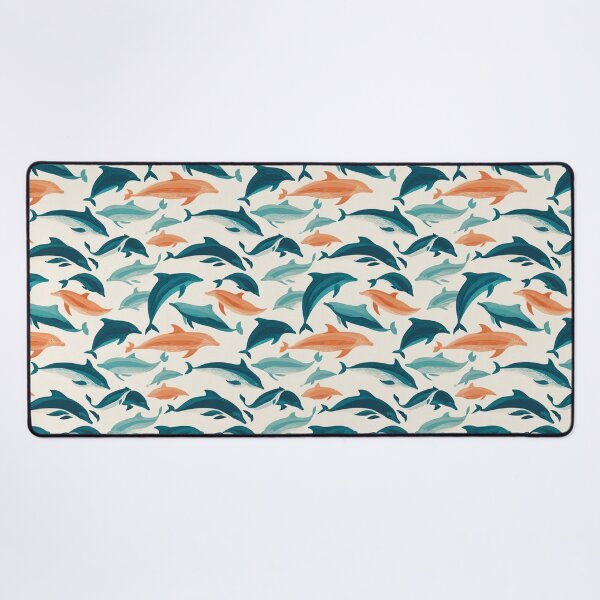 Item preview, Stylized Dolphin Pattern Ocean Life Marine Mammal designed and sold by NicolasGlowArt.