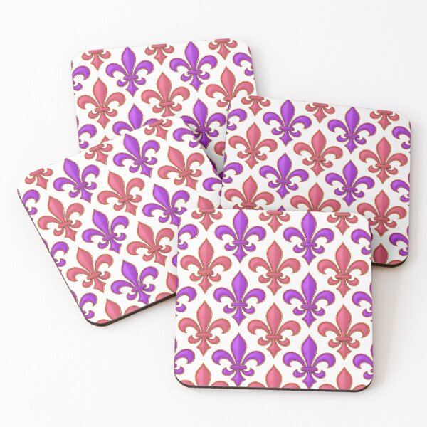 Item preview, White Pink Purple Fleur-de-lis Design designed and sold by PatternTitan.