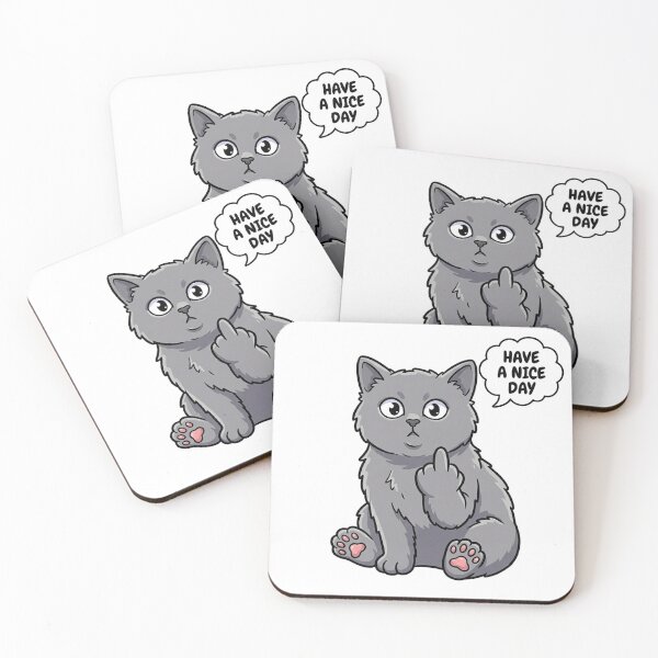 Item preview, Funny Gray Cat Have A Nice Day Sarcastic Sticker designed and sold by Jullie999.