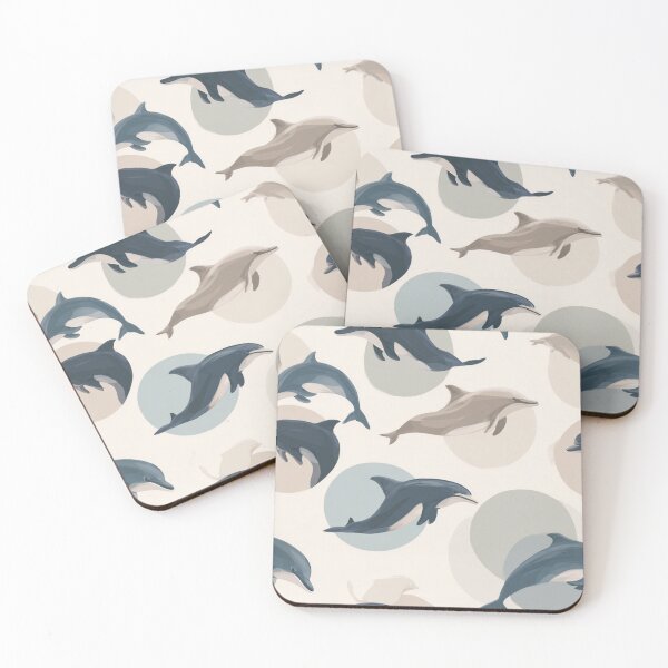 Item preview, Serene Dolphin Ocean Marine Life Pattern Art designed and sold by NicolasGlowArt.