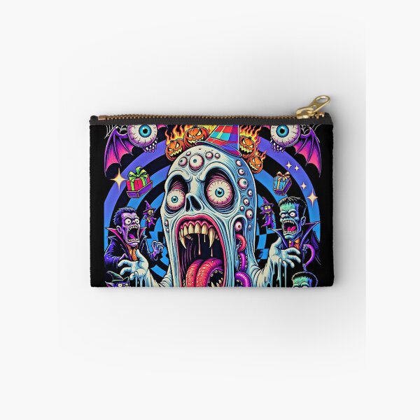Item preview, Happy Halloween Neon Monster Freakshow - Psychedelic Drooling Skull Party designed and sold by David Brookes Digital.
