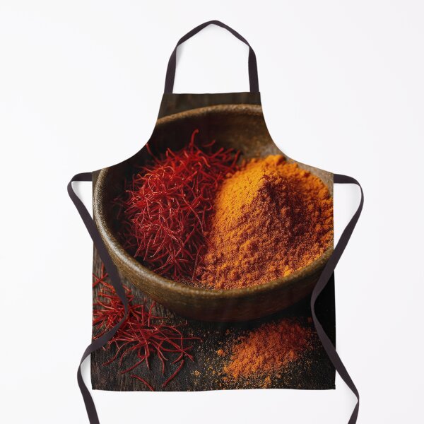Item preview, Saffron Powder and Threads in Rustic Brown Ceramic Bowl – Culinary Spice Concept designed and sold by EmeraldeaArt.