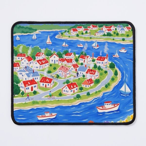 Item preview, Little Coastal Town Illustration  designed and sold by Taika Tori Art .