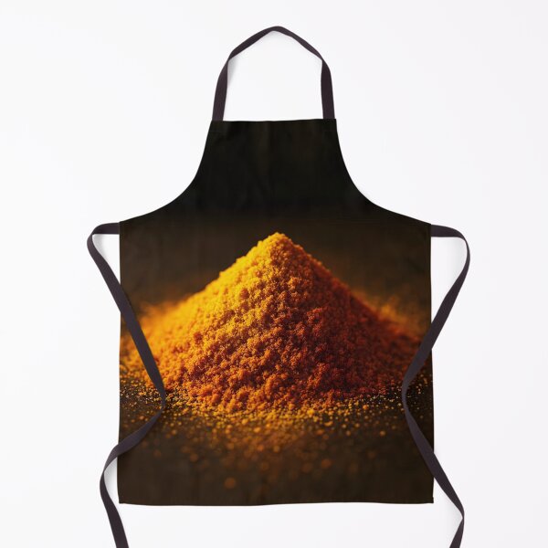 Item preview, Yellow Turmeric Powder Pile on Black Background – Bold Spice Contrast designed and sold by EmeraldeaArt.