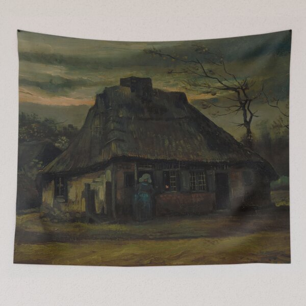Item preview, The Cottage by Vincent van Gogh: Rustic Twilight Fine Art Poster designed and sold by artofuniverse.
