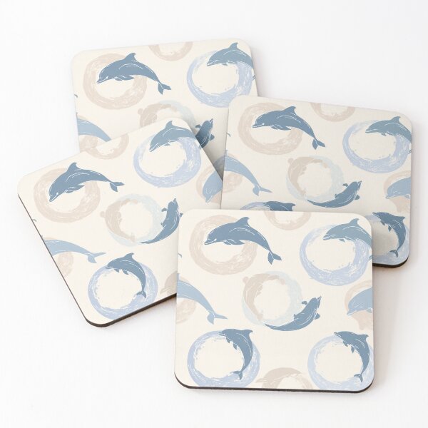 Item preview, Brush Stroke Dolphin Pattern Ocean Marine Life Art designed and sold by NicolasGlowArt.