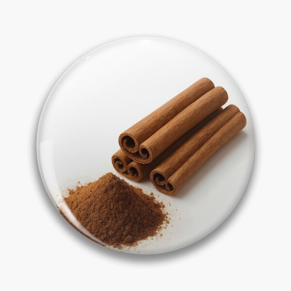Item preview, Cinnamon Rolls with Brown Powder Pile Closeup on White Background – Bakery and Culinary Ingredient designed and sold by EmeraldeaArt.