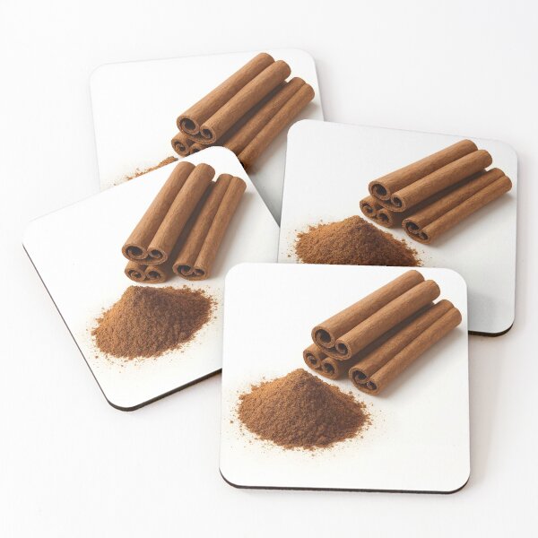 Item preview, Cinnamon Rolls with Brown Powder Pile Closeup on White Background – Bakery and Culinary Ingredient designed and sold by EmeraldeaArt.