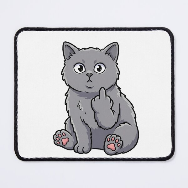 Item preview, Funny Sassy Grey Cat Rude Gesture Cartoon Sticker designed and sold by Jullie999.