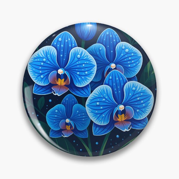 Item preview, Dark blue orchid s covered in water droplets. designed and sold by Ponted.