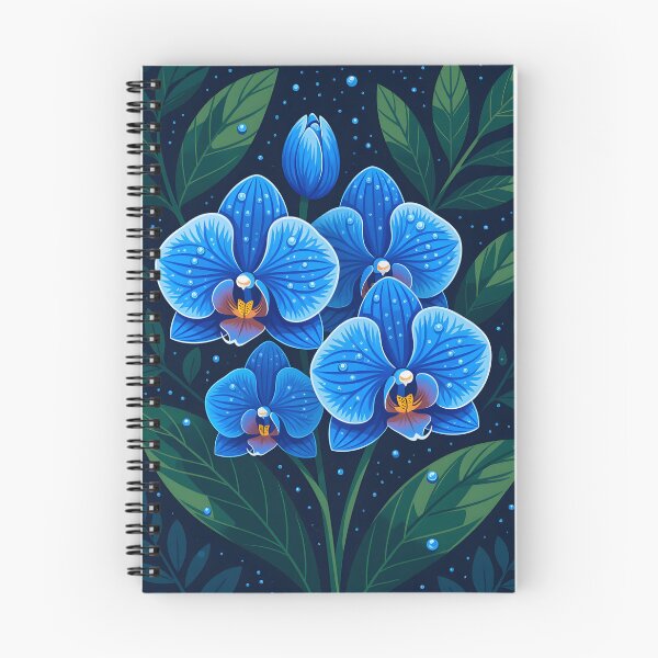 Item preview, Dark blue orchid s covered in water droplets. designed and sold by Ponted.