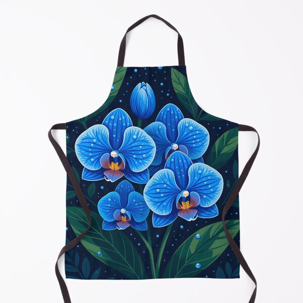 Item preview, Dark blue orchid s covered in water droplets. designed and sold by Ponted.