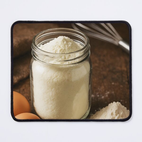 Item preview, Rice Flour in Glass Jar with Eggs and Whisk on Rustic Dark Table – Baking Ingredients Setup designed and sold by EmeraldeaArt.