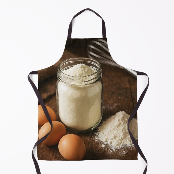 Item preview, Rice Flour in Glass Jar with Eggs and Whisk on Rustic Dark Table – Baking Ingredients Setup designed and sold by EmeraldeaArt.