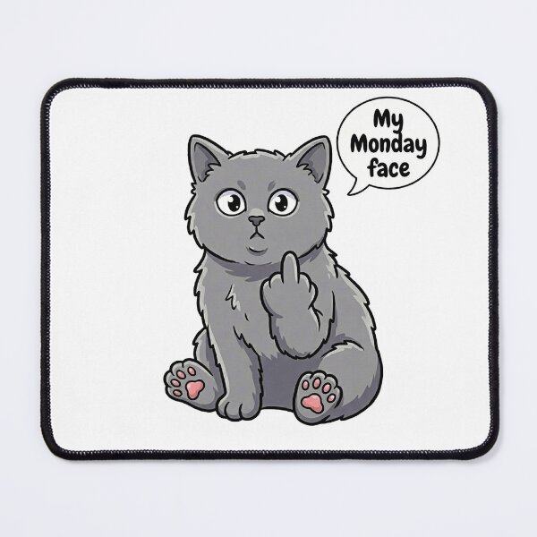 Item preview, Funny Cat My Monday Face Rude Gesture Sticker designed and sold by Jullie999.