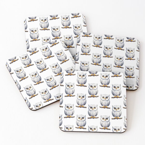Item preview, Copy of Cute Little White Owls - White  designed and sold by PatternTitan.