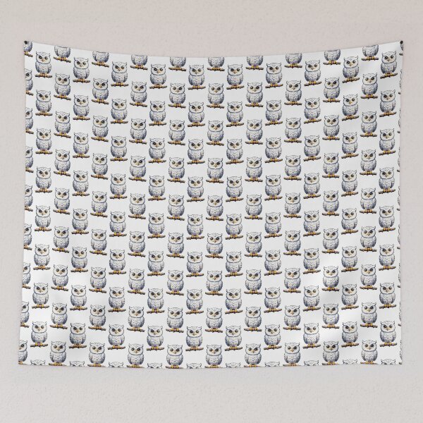 Item preview, Copy of Cute Little White Owls - White  designed and sold by PatternTitan.