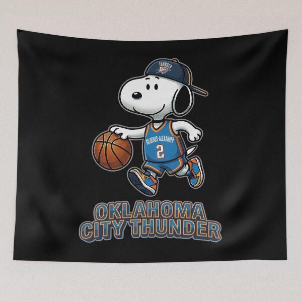 Item preview,  Snoopy Oklahoma City Thunder Basketball Fan designed and sold by RetroCandyfloss.