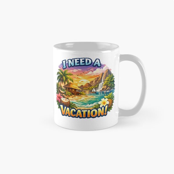 Item preview, Tropical island with the inscription I want a vacation designed and sold by SVITANOK.