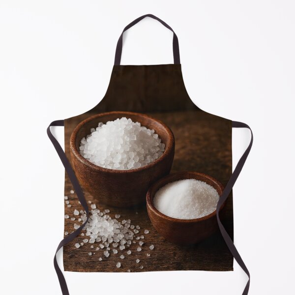Item preview, Two Small Wooden Bowls with Grainy and Powder Salt – Rustic Culinary Texture designed and sold by EmeraldeaArt.