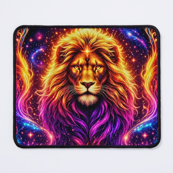 Item preview, Leo Zodiac Lion - Cosmic Fire Lion with Neon Mane & Leo Symbol designed and sold by David Brookes Digital.