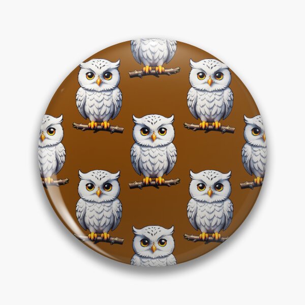 Item preview, Cute Little White Owls - Brown  designed and sold by PatternTitan.