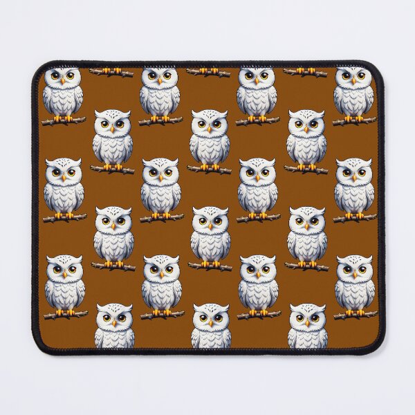 Item preview, Cute Little White Owls - Brown designed and sold by PatternTitan.