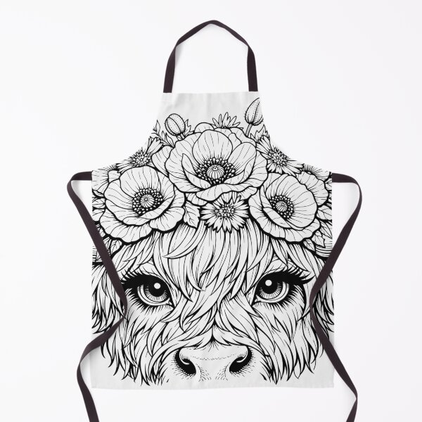 Item preview, Highland Cow with Floral Crown – Boho Coloring Page for Relaxation designed and sold by VINTAGEPUNTEES.