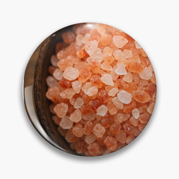 Item preview, Pink Himalayan Crystal Salt in Rustic Brown Bowl – Large Chunky Crystals Close-Up designed and sold by EmeraldeaArt.