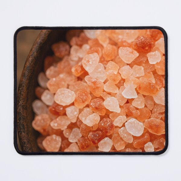 Item preview, Pink Himalayan Crystal Salt in Rustic Brown Bowl – Large Chunky Crystals Close-Up designed and sold by EmeraldeaArt.