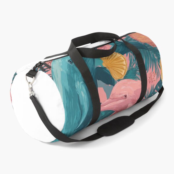 Item preview, Tropical Pink Teal Dolphin Ocean Life Pattern designed and sold by NicolasGlowArt.