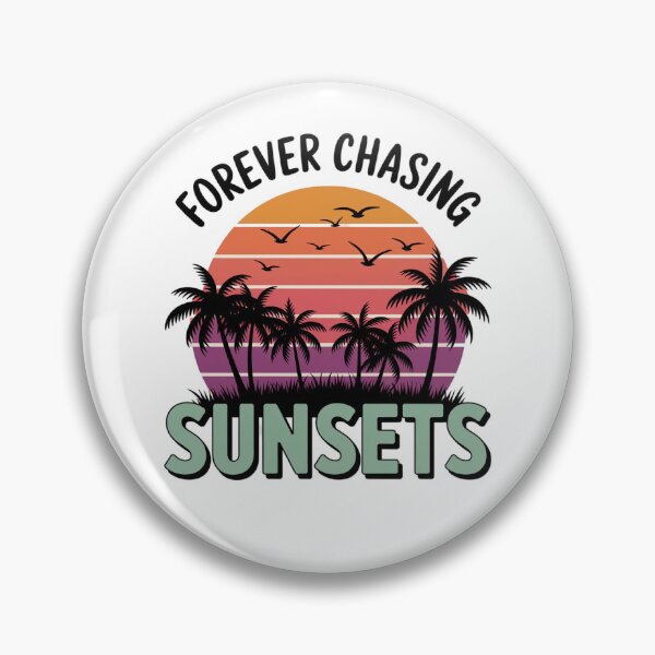 Item preview, Retro sunset beach aesthetic design sticker - Forever Chasing Sunsets designed and sold by KymeraStudio25.